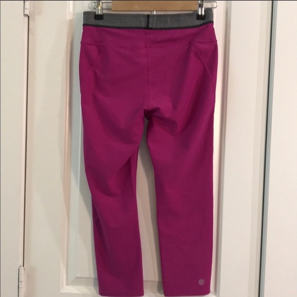 Athleta Pink Crop Workout Leggings- Medium M - Picture 2 of 5